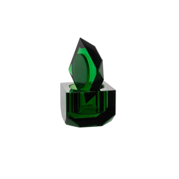 Mikasa Moor Koyu Yeşil Cam Dekoratif Kutu 8x8x8cm