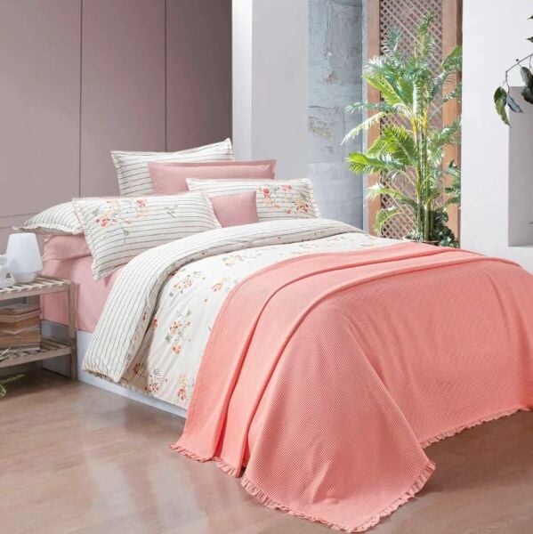 Sarev Eva Delon Pike Nevresim Seti Somon Çift Kişilik