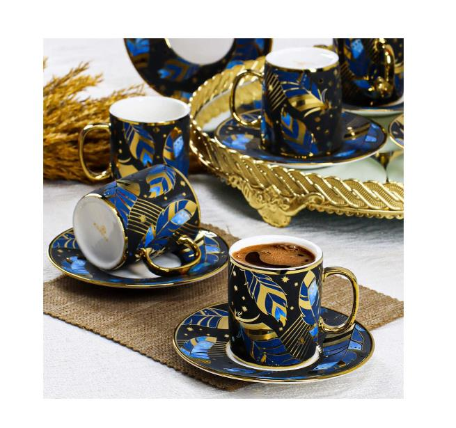 Kosova İst-83 Porselen 90cc 6'lı Silindir Fincan Takımı 4 Renk