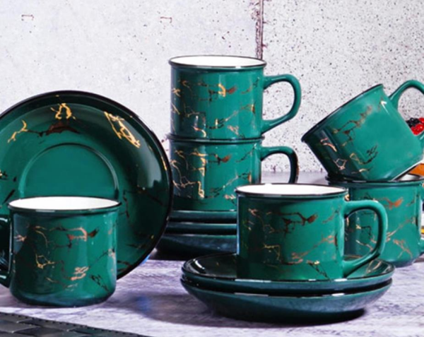 Kosova Hlt-311 New Bone 6'lı Fincan Takımı Yeşil