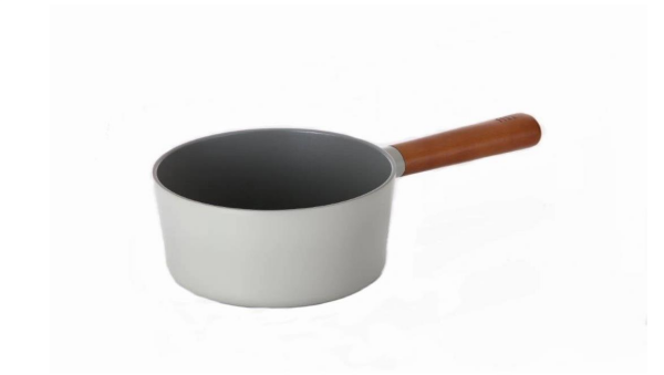 Neoflam Fika Cam Kapaklı Alüminyum Döküm Sos Tenceresi 18 cm Gri