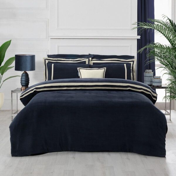 Sarev Kımera Cupro Nevresim Takımı Çift Kişilik 4 Yastık Lacivert