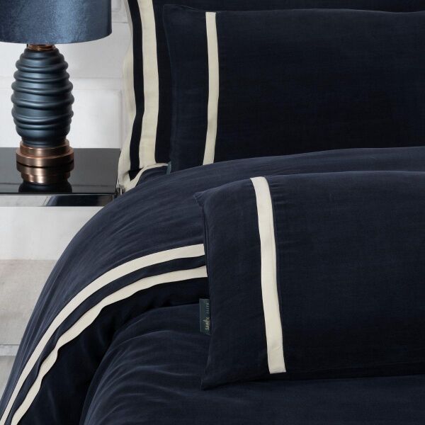 Sarev Kımera Cupro Nevresim Takımı Çift Kişilik 4 Yastık Lacivert