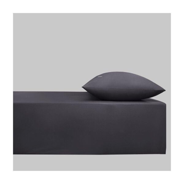 Sarev Monochrome Saten Yastık Kılıfı-Dark Gray