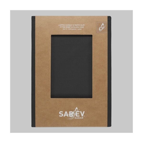 Sarev Monochrome Saten Yastık Kılıfı-Dark Gray