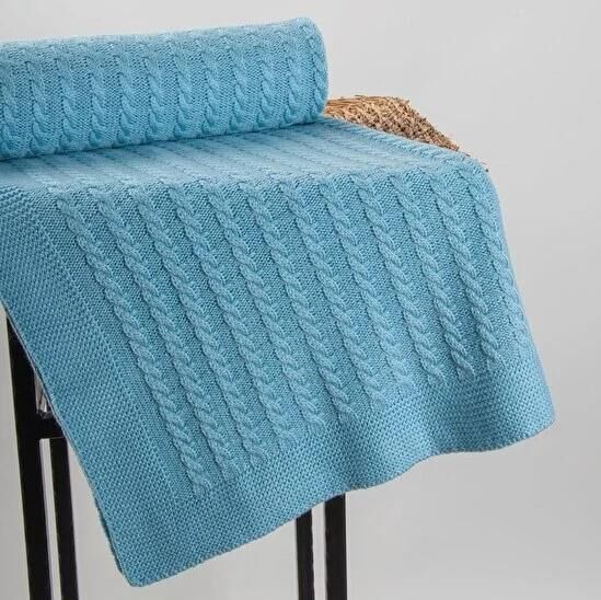 Nazik Home Funny Bebek Battaniyesi Mavi 90X90