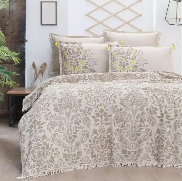 Sarev Garlen Pike Takımı Bej Çift Kişilik