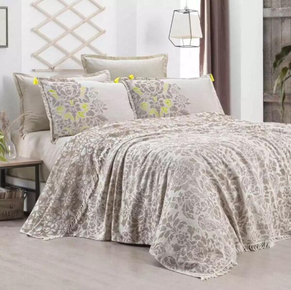 Sarev Garlen Pike Takımı Bej Çift Kişilik