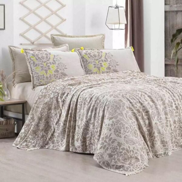 Sarev Garlen Pike Takımı Bej Çift Kişilik