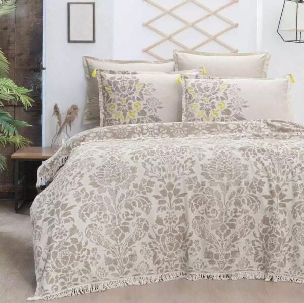 Sarev Garlen Pike Takımı Bej Çift Kişilik