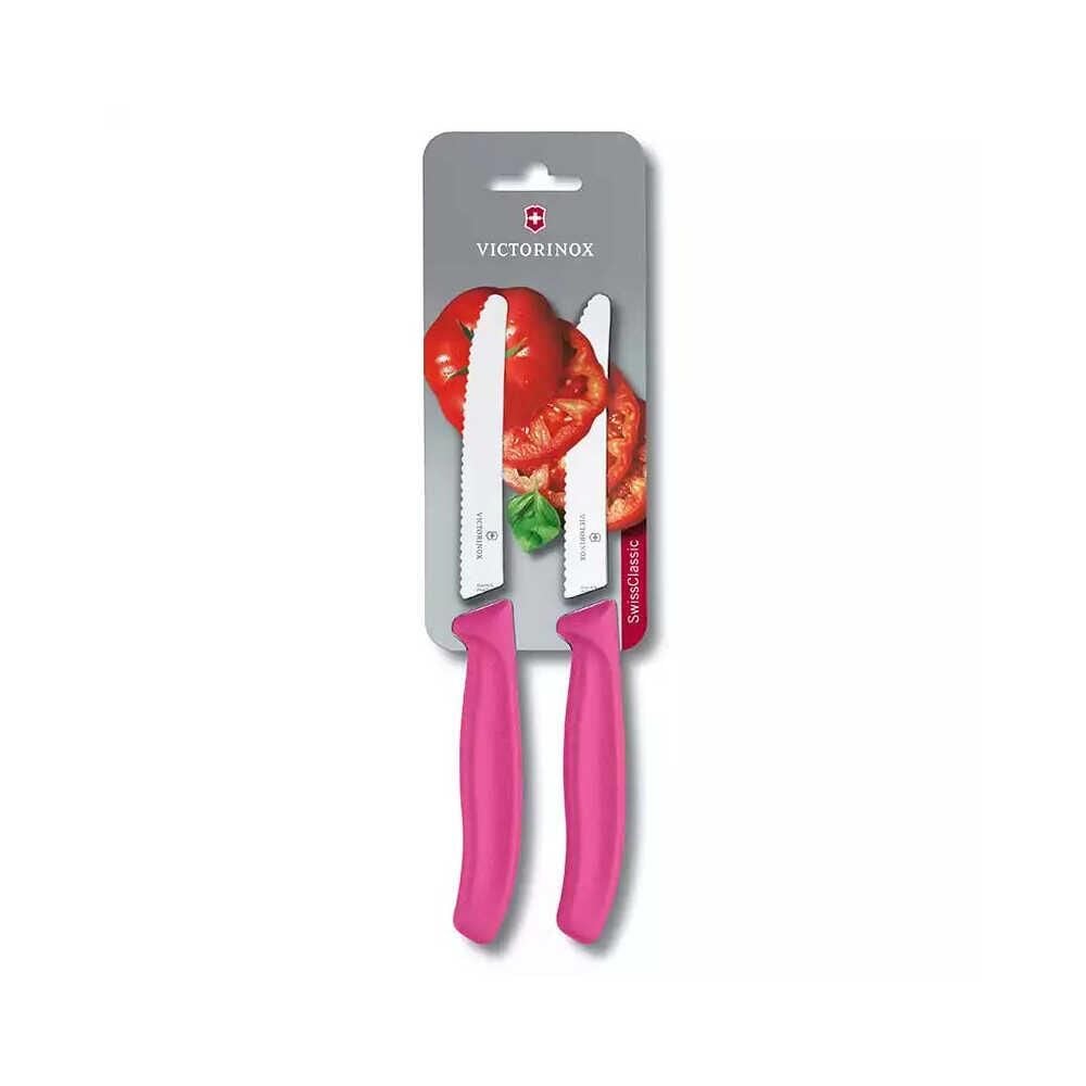 Victorinox 6.7836.L115b 11 Cm Pembe 2 Li Tırtıklı Domates Ve Sofra Bıçağı Blisterli Paket