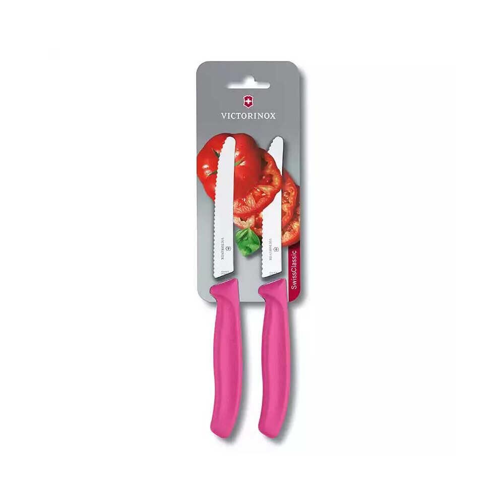 Victorinox 6.7836.L115b 11 Cm Pembe 2 Li Tırtıklı Domates Ve Sofra Bıçağı Blisterli Paket
