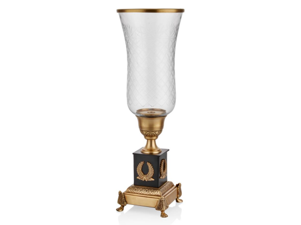 Lamedore Ramones Uzun Cam Mumluk Brass 18 x 18 x 55 Cm