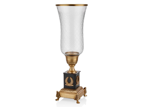 Lamedore Ramones Uzun Cam Mumluk Brass 18 x 18 x 55 Cm