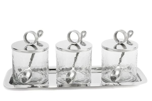 Mikasa Moor Gümüş Tepsili 3lü Kavanoz St 35x14x13cm