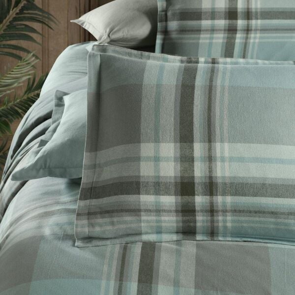 Sarev Lauder Flanel Prıme Nevresim Takımı Çift Kişilik 2 Yastık Yeşil