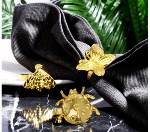 Kosova Cmg-024 Altın 4'lü Peçetelik Kelebekli