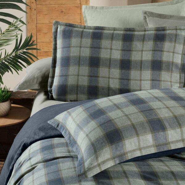 Sarev Kınross Flanel Prıme Nevresim Takımı Çift Kişilik 2 Yastık Haki