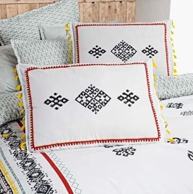 Sarev Oghuz Fancy Poplin Nevresim Takımı Gri Çift Kişilik