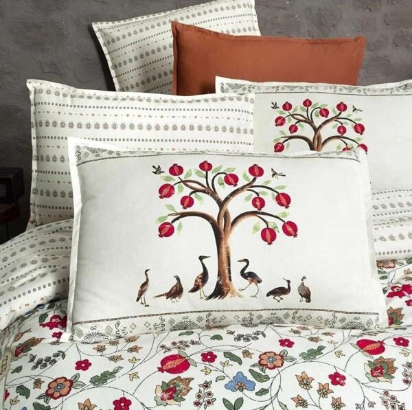 Sarev Nardugan Fancy Poplin Nevresim Takımı Bej Çift Kişilik