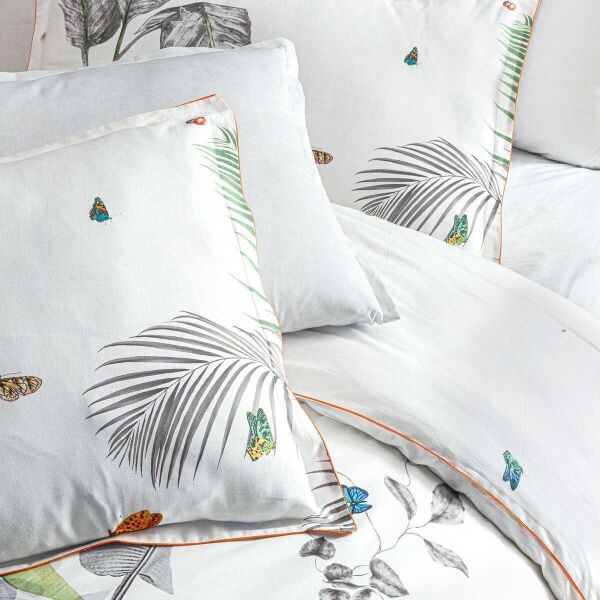 Sarev Dejon Fancy Poplin Nevresim Takımı Beyaz Çift Kişilik