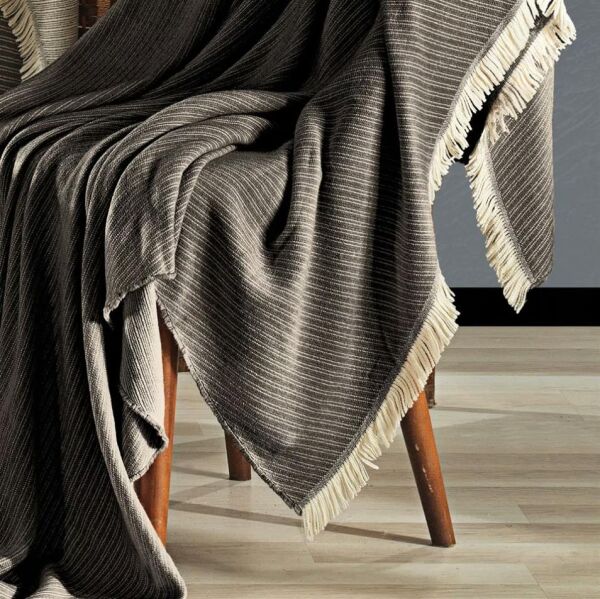 Nazik Home Volga Throw Battaniye Gri 140x190