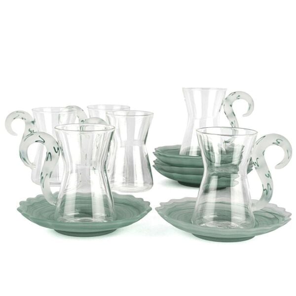 Mikasa Moor 6lı Yeşil Kuğu Saplı Cam Çay Seti