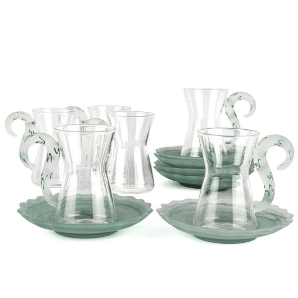 Mikasa Moor 6lı Yeşil Kuğu Saplı Cam Çay Seti