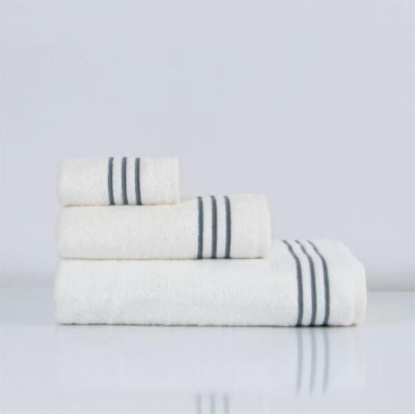 Nazik Home Zen Çizgi Nakışlı Havlu Antrasit 30X50