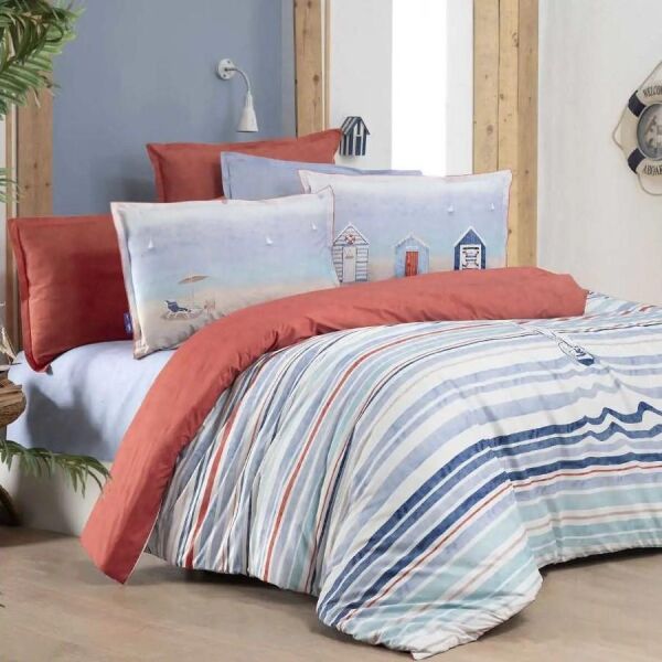 Sarev Capri Fancy Poplin Nevresim Takımı Mavi Tek Kişilik