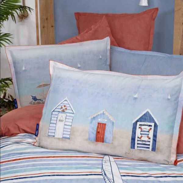 Sarev Capri Fancy Poplin Nevresim Takımı Mavi Çift Kişilik