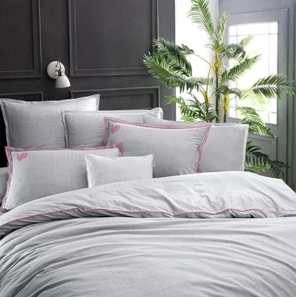 Sarev Supra Fancy Poplin Nevresim Takımı Gri Tek Kişilik