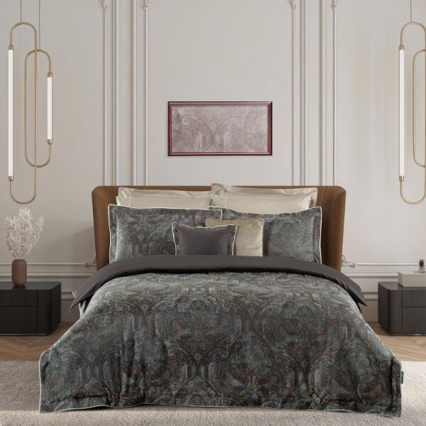 Sarev Magnes Saten Nevresim Takımı Çift Kişilik  4Yastık-Mocha