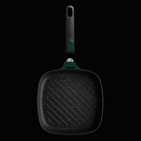 Berghoff Gem 8501024 Çıkarılabilir Saplı Stay Cool Izgara Kare Tava Yeşil 24 Cm