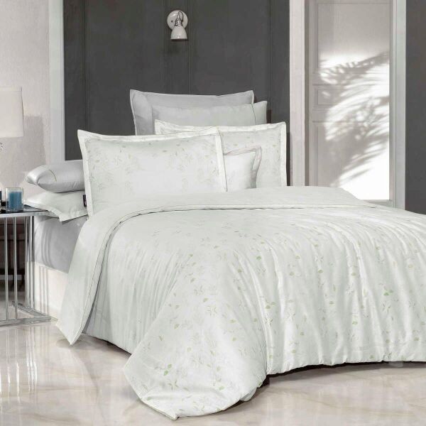 Sarev Wilma Saten Nevresim Takımı Beyaz