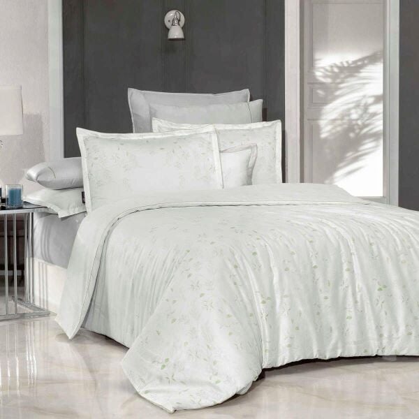 Sarev Wilma Saten Nevresim Takımı Beyaz