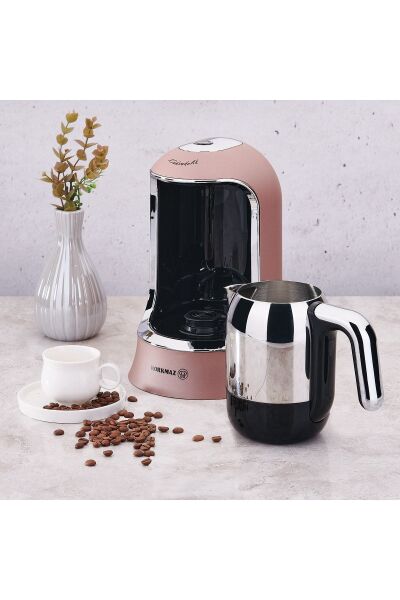 Korkmaz A860-06 Kahvekolik Rose Gold Krom Türk Kahve Makinesi