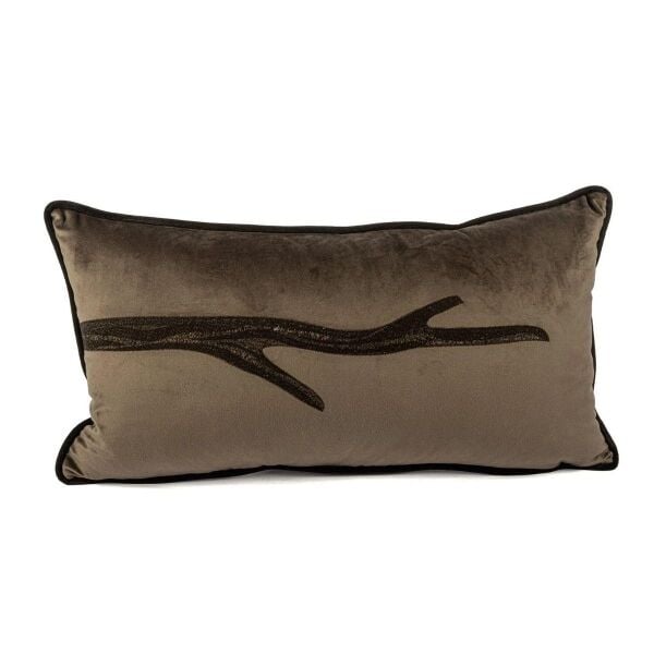 Mikasa Moor Isla Kahverengi Kadife Tek Dal 35x65 Yastık