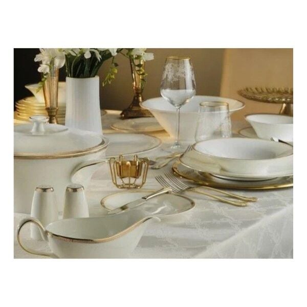 Koleksiyon Evaliza COUPE Sade Paisley Altın  Yemek Takımı