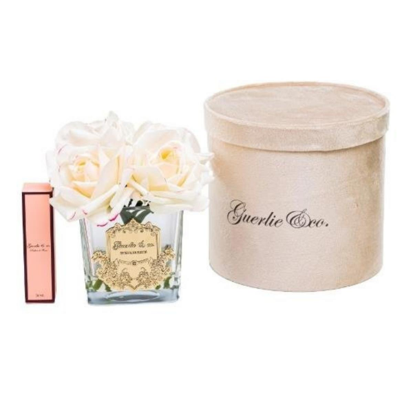 Guerlie&Co 4 Güllü Krem Pembe Geçişli Kare Cam Golg Logo