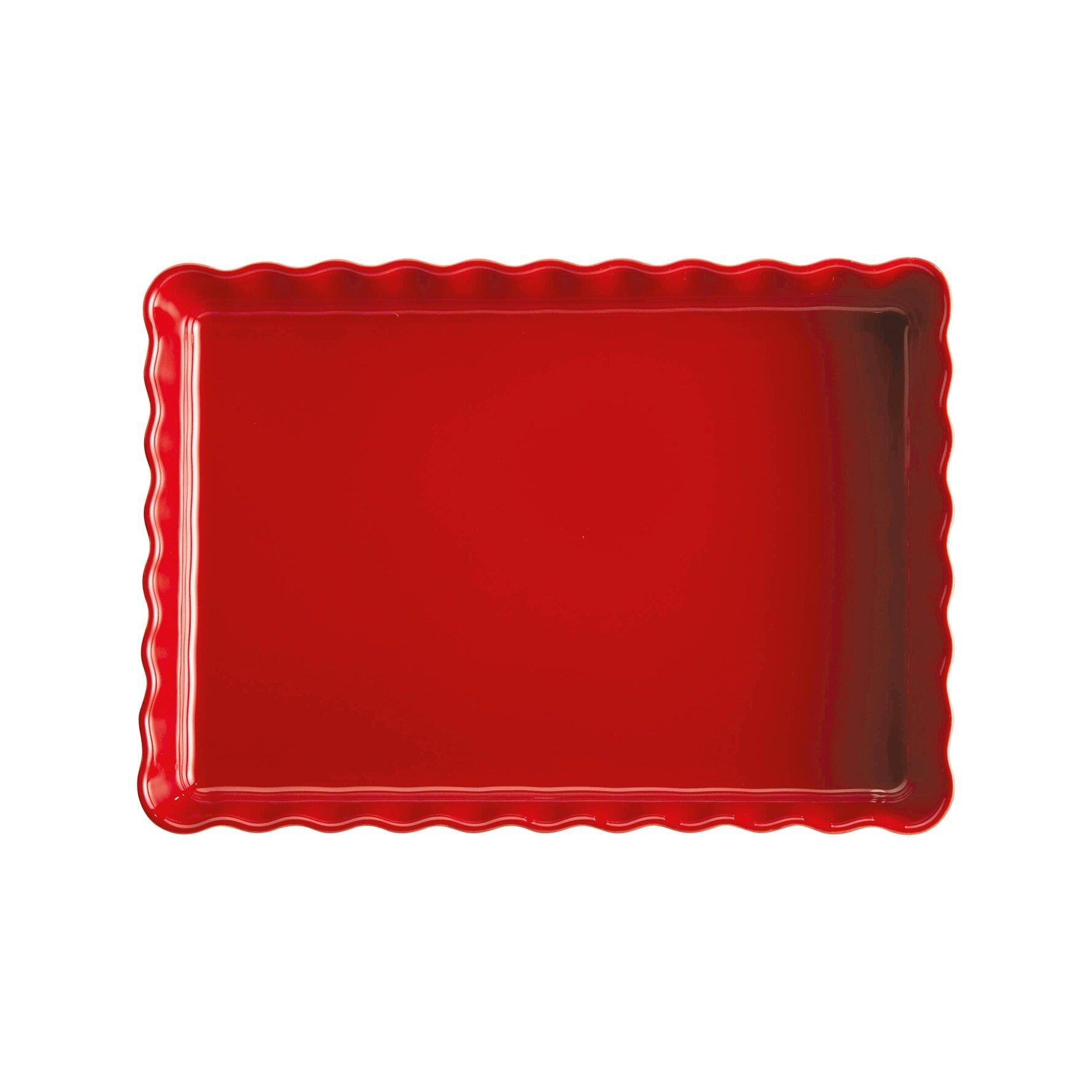 Emile Henry Tart-Börek-Fırın Kabı Dikdörtgen 33 x 24 cm Kırmızı/Burgundy