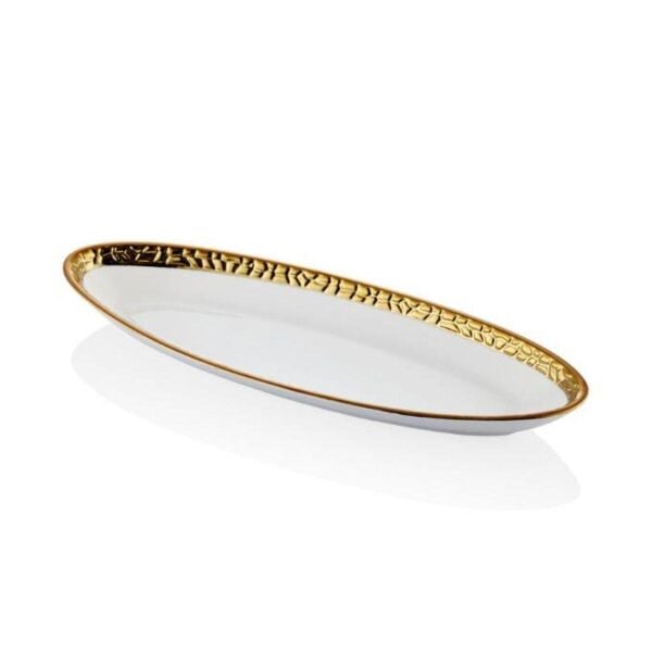 La Medore Mesh Beyaz Gold Oval Kayık 40x13,5x4,2  Cm (2)