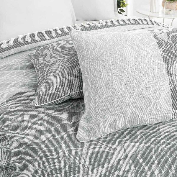 Sarev Escape Yatak Örtüsü Gri Çift Kişilik