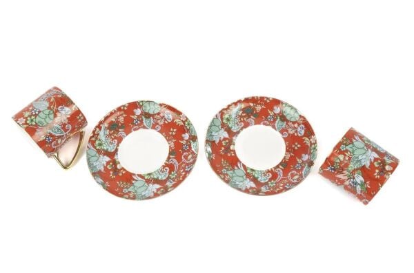 Mikasa Moor Garden Kırmızı 2'li Duble Kahve Seti ve Demlik 200CC