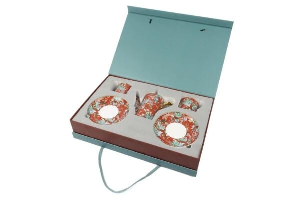 Mikasa Moor Garden Kırmızı 2'li Duble Kahve Seti ve Demlik 200CC