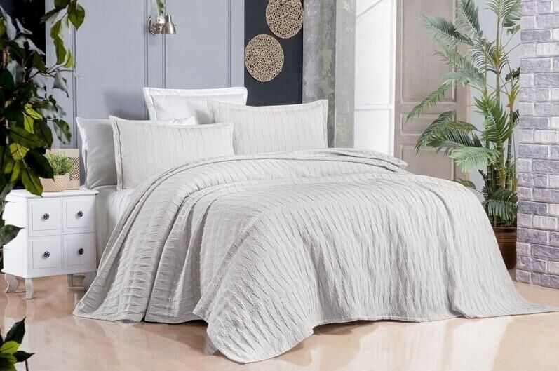 Sarev Doris Yatak Örtüsü Bej Çift Kişilik