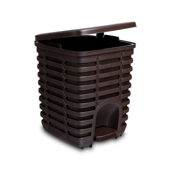 Primanova Palm Pedallı Çöp Kovası 9 Lt Kahve Rengi