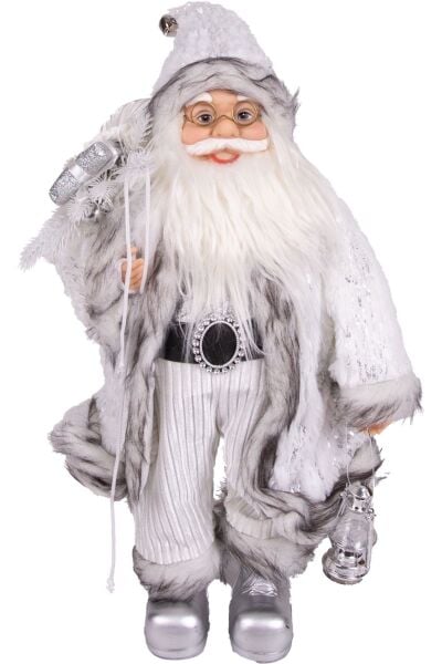 Yılbaşı Noel Baba Hediye Çuvallı Pelüş Ayı Dekorlu Gold 30 cm