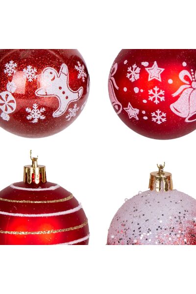 Yılbaşı Ağaç Süsü Yılbaşı Ağaç Topu 16 Lı Set Kırmızı 6cm