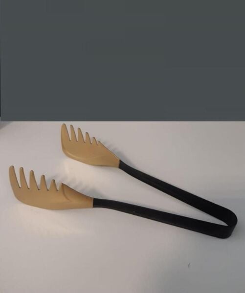 Roy King Makarna Çelik Maşa Mat Altın Siyah